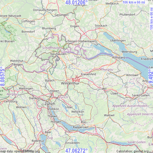 Sulz on map