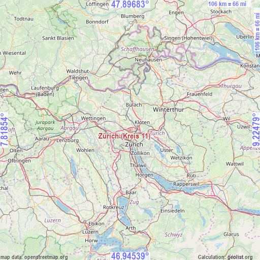Zürich (Kreis 11) on map