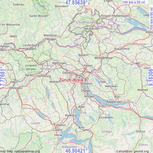 Zürich (Kreis 9) on map