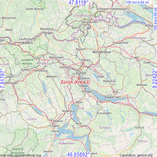 Zürich (Kreis 2) on map