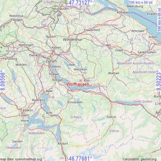 Wolfhausen on map