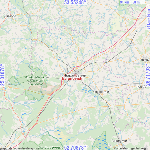 Baranovichi on map