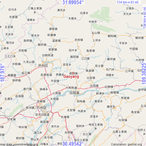 Gaoyang on map