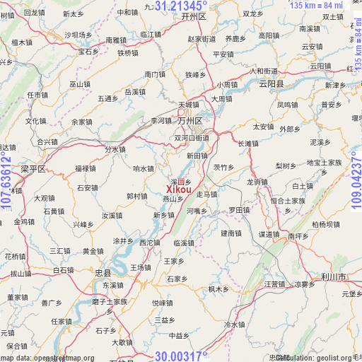 Xikou on map