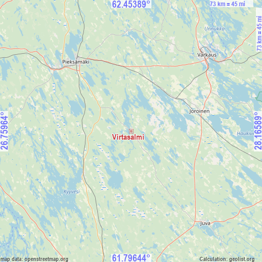 Virtasalmi on map