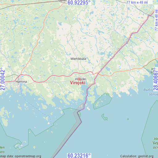 Virojoki on map