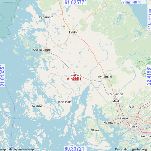 Vinkkilä on map