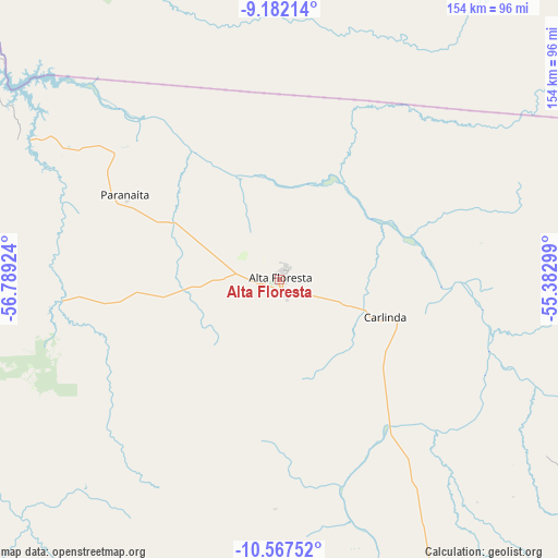 Alta Floresta on map