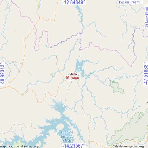 Minaçu on map