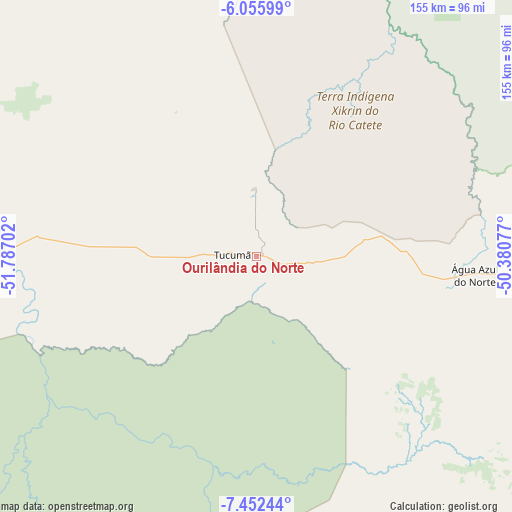 Ourilândia do Norte on map