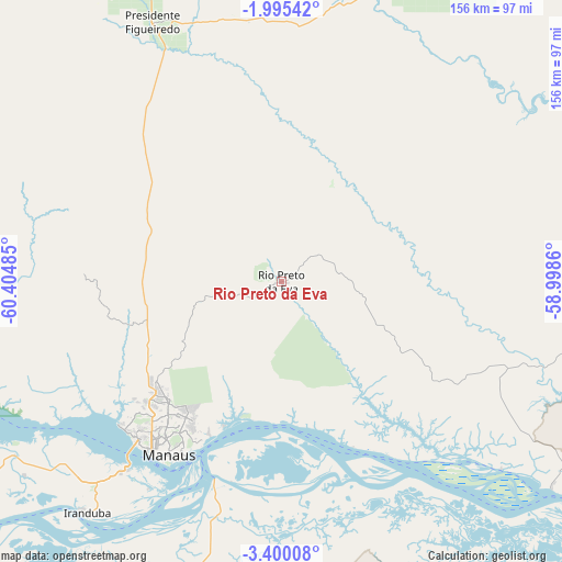 Rio Preto da Eva on map