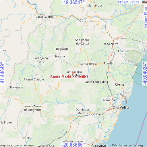 Santa Maria de Jetibá on map