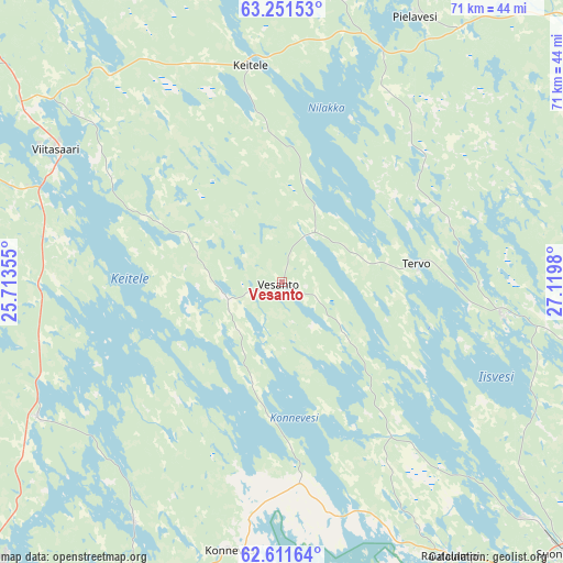 Vesanto on map