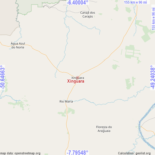 Xinguara on map