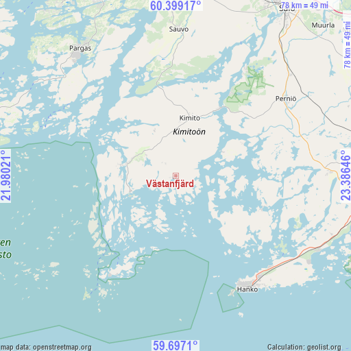 Västanfjärd on map