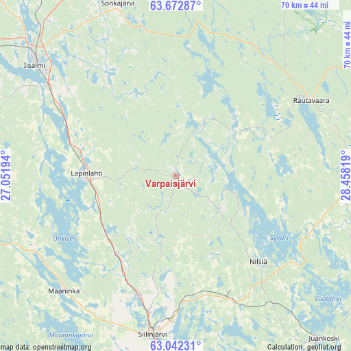 Varpaisjärvi on map