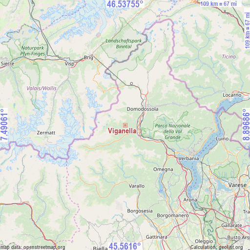 Viganella on map