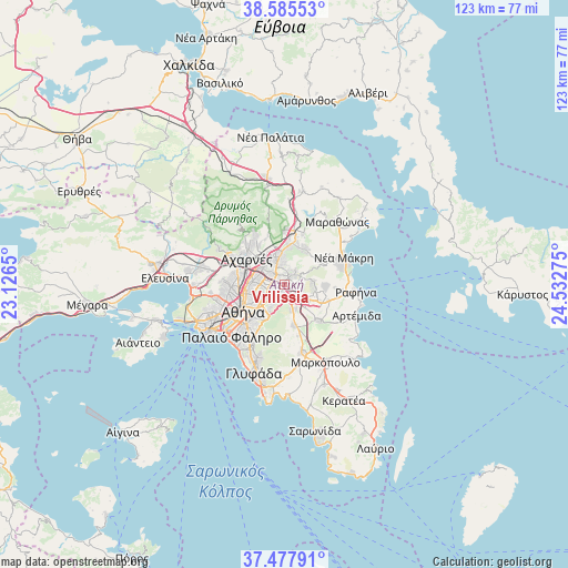 Vrilissia on map