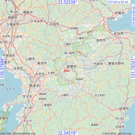 Aso on map