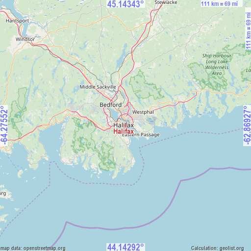 Halifax on map