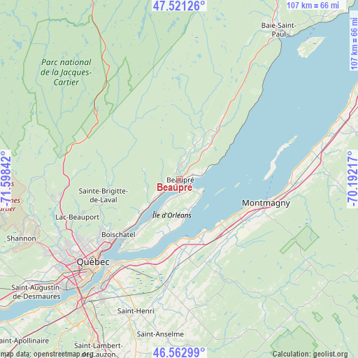 Beaupré on map