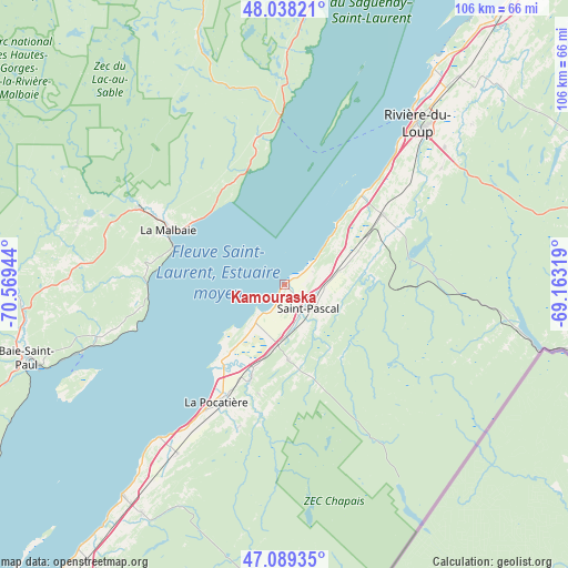 Kamouraska on map