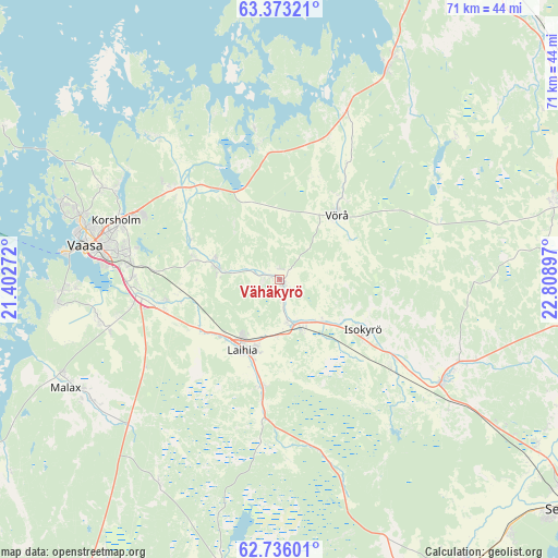 Vähäkyrö on map