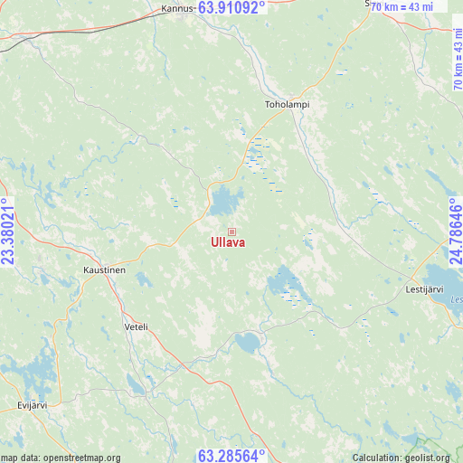 Ullava on map