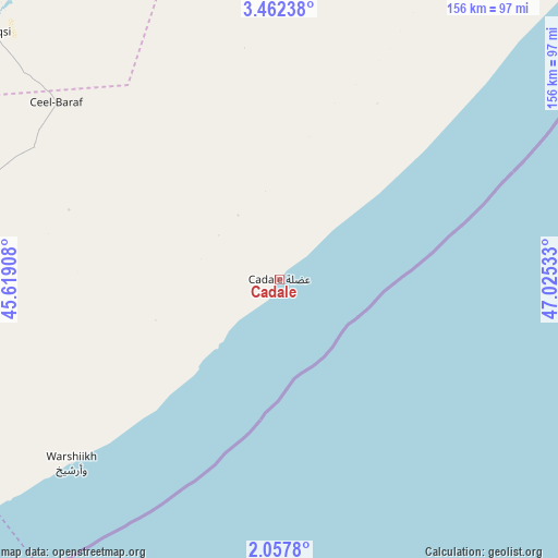 Cadale on map