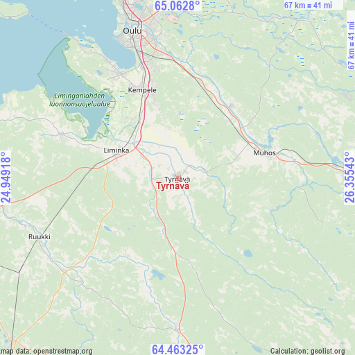 Tyrnävä on map