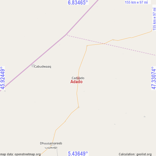 Adado on map