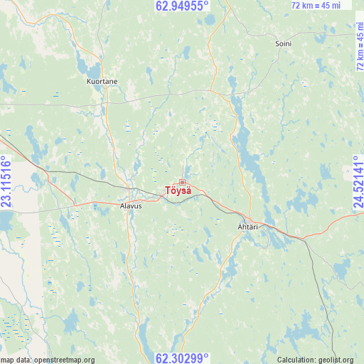 Töysä on map