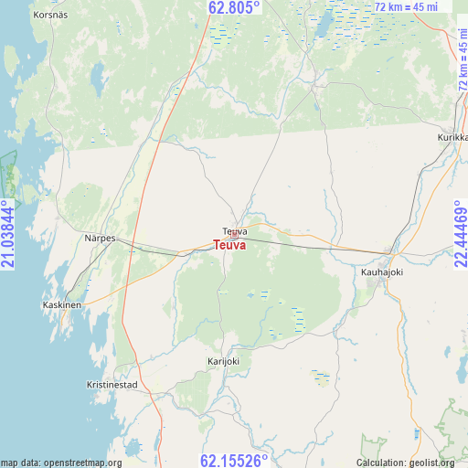 Teuva on map