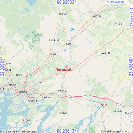 Tarvasjoki on map