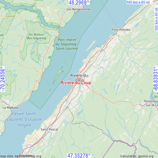 Rivière-du-Loup on map
