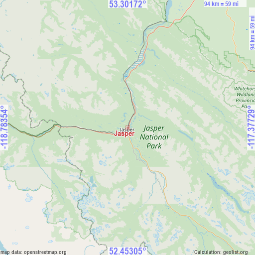 Jasper on map