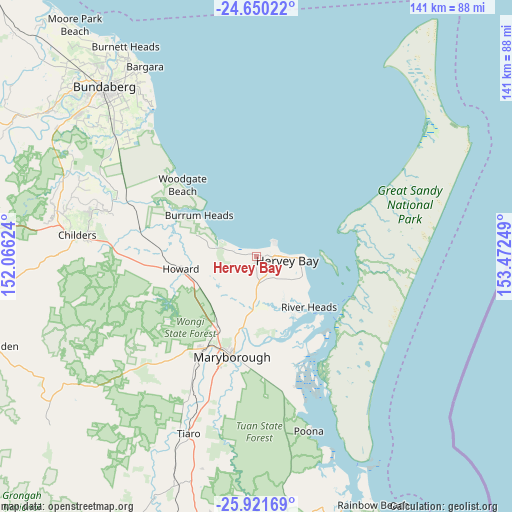 Hervey Bay on map