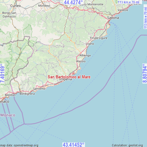 San Bartolomeo al Mare on map