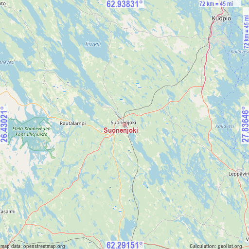 Suonenjoki on map