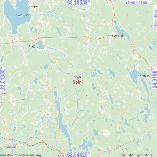 Soini on map