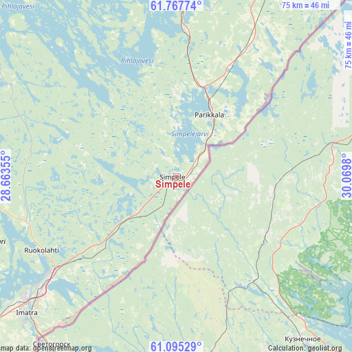 Simpele on map