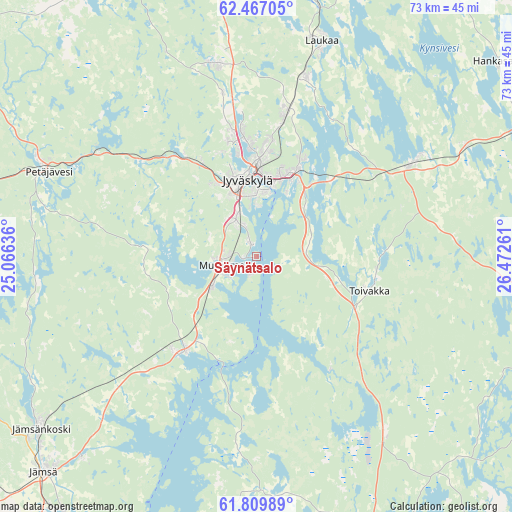 Säynätsalo on map