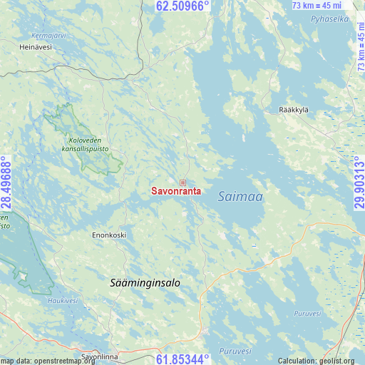 Savonranta on map