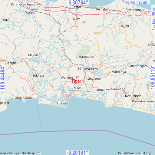 Tipar on map