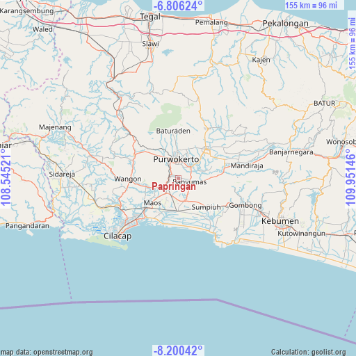Papringan on map
