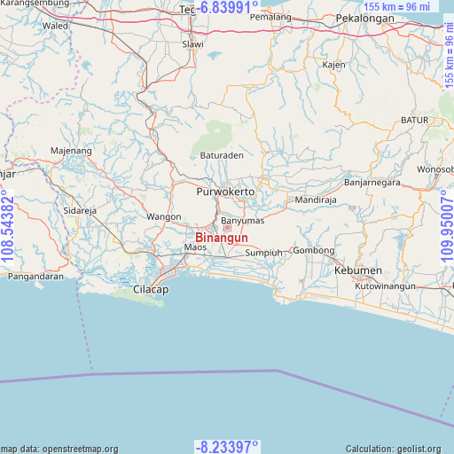 Binangun on map