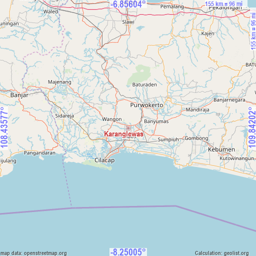 Karanglewas on map