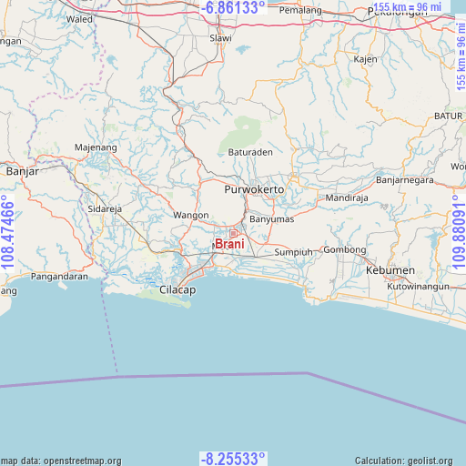 Brani on map