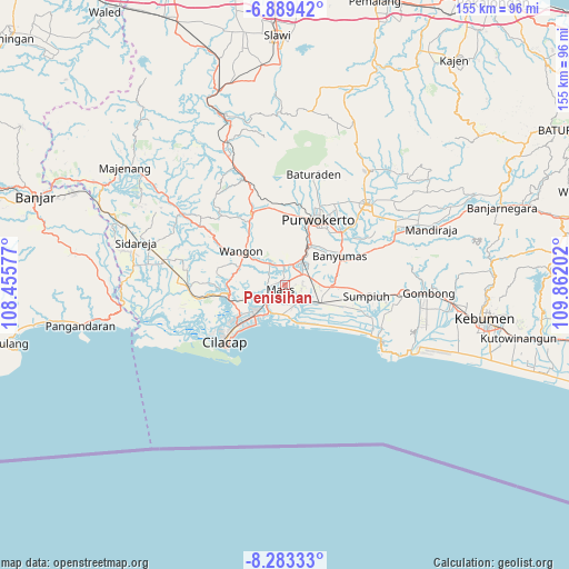Penisihan on map