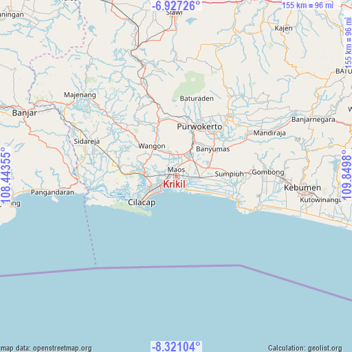 Krikil on map